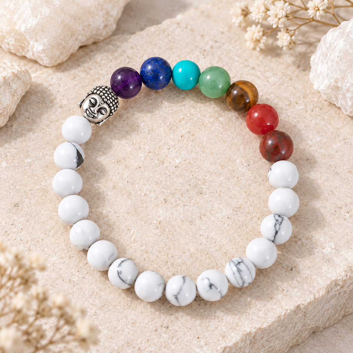 Bracelet Howlite - 7 Chakras